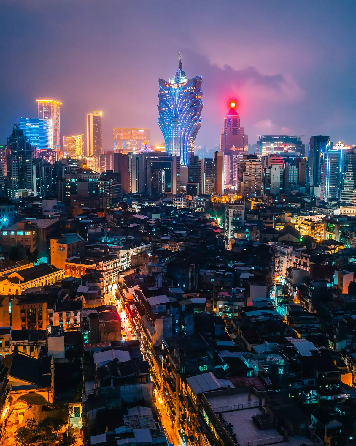 Macau skyline night