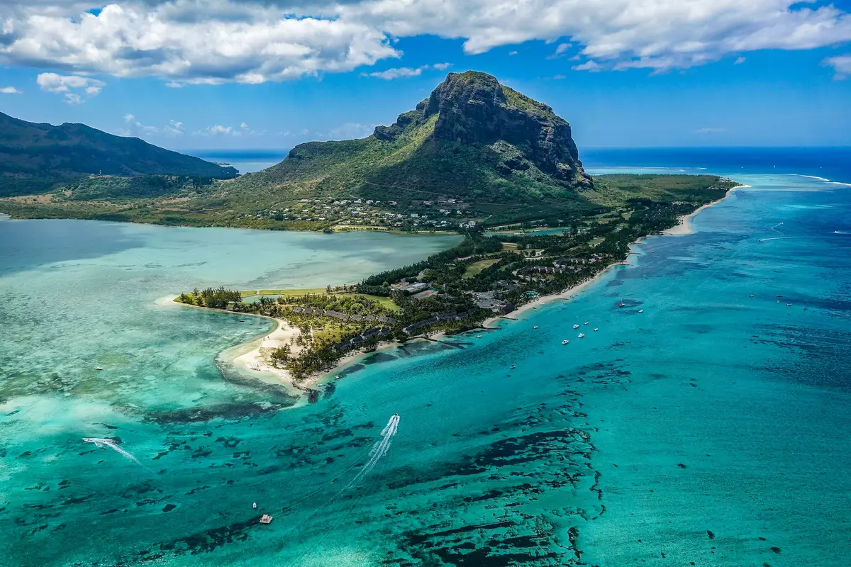 Mauritius aerial view